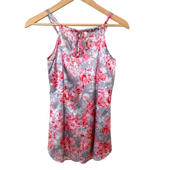 Garnet Hill 6 Pink Floral Washable Silk Camisole Blouse Cami Tank Women Tank Top - Picture 2 of 10
